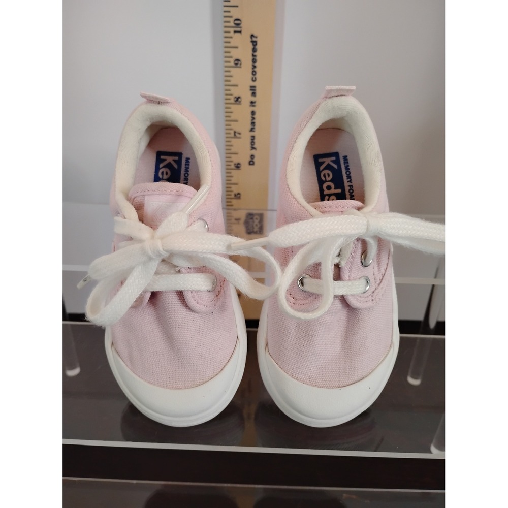 Keds Kids Jump Kick Pink Canvas Memory Foam Lace Up Sneakers 5.5M